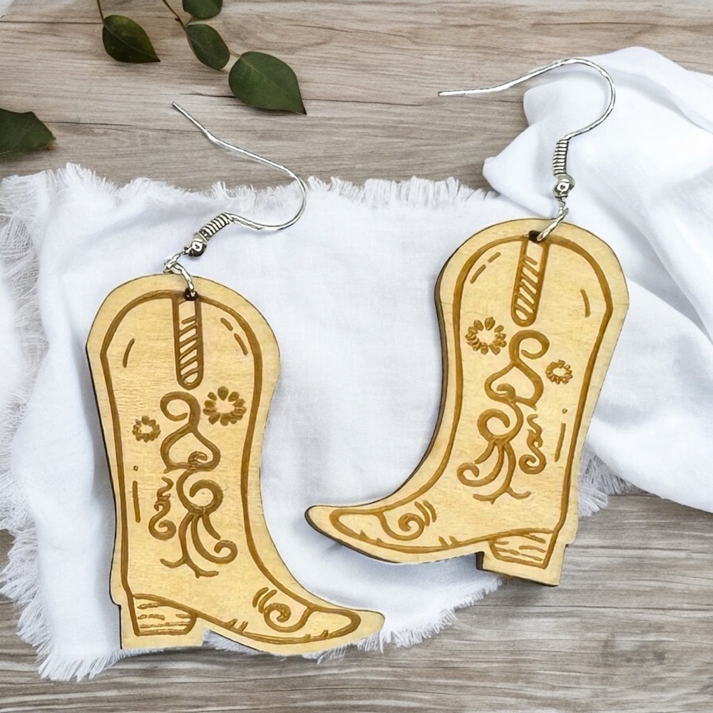 Wild West Chic: Handcrafted Wooden Dangle Earrings - Choose Your Style!